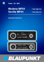 Blaupunkt Modena-MP-54 - Owners Manual